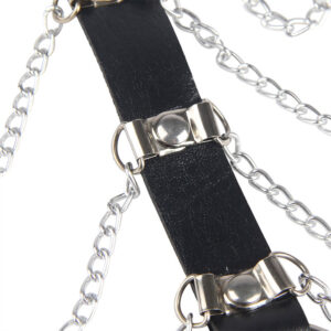 Subblime Fetish-Harness für Leder Brust mit Schwarz One Ketten · Strap-on & Harness (Bild 2)
