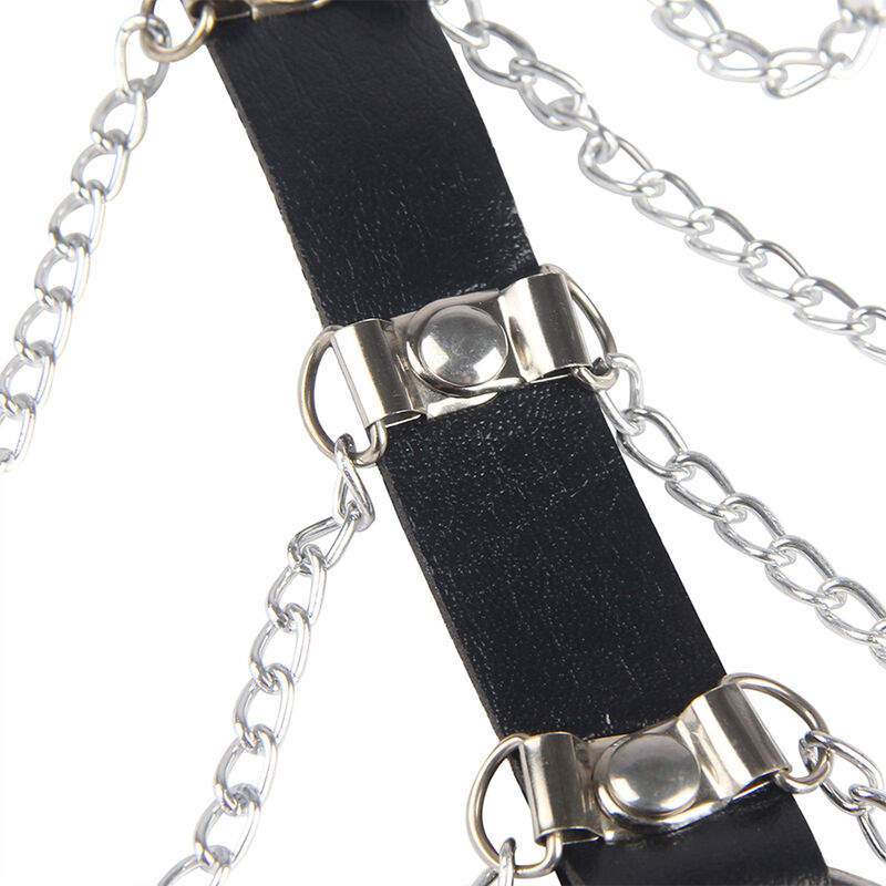 Subblime Fetish-Harness für Leder Brust mit Schwarz One Ketten · Strap-on & Harness (Bild 2)
