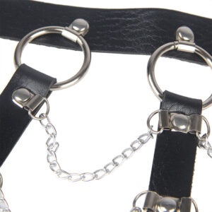 Subblime Fetish-Harness für Leder Brust mit Schwarz One Ketten · Strap-on & Harness (Bild 4)