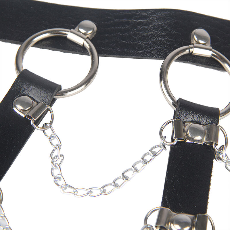 Subblime Fetish-Harness für Leder Brust mit Schwarz One Ketten · Strap-on & Harness (Bild 4)