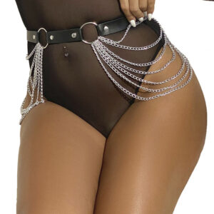 Subblime Fetish-Lederarmband mit Schwarz One Size Kette · Strap-on & Harness (Bild 9)