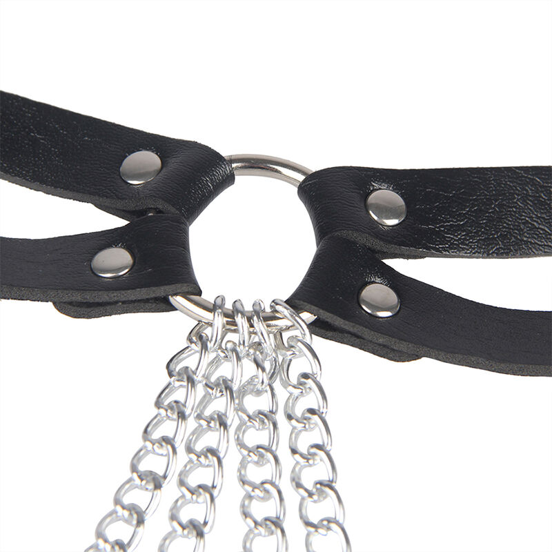 Subblime Fetish-Catena Armband mit Lederring, Schwarz, One Size · Strap-on & Harness (Bild 10)