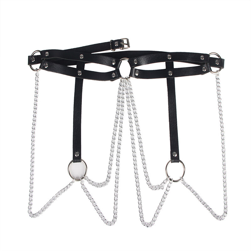 Subblime Fetish-Catena Armband mit Lederring, Schwarz, One Size · Strap-on & Harness (Bild 7)