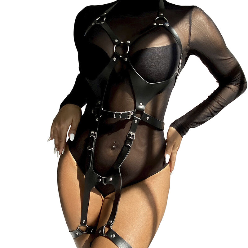 Subblime Fetish-Harness Full Body mit Schnallen in der Haut Schwarz One Size · Strap-on & Harness (Bild 8)
