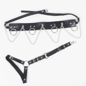 Subblime Fetish-Harness für Gürtel und Westen mit Ringen und Kette · Strap-on & Harness (Bild 8)
