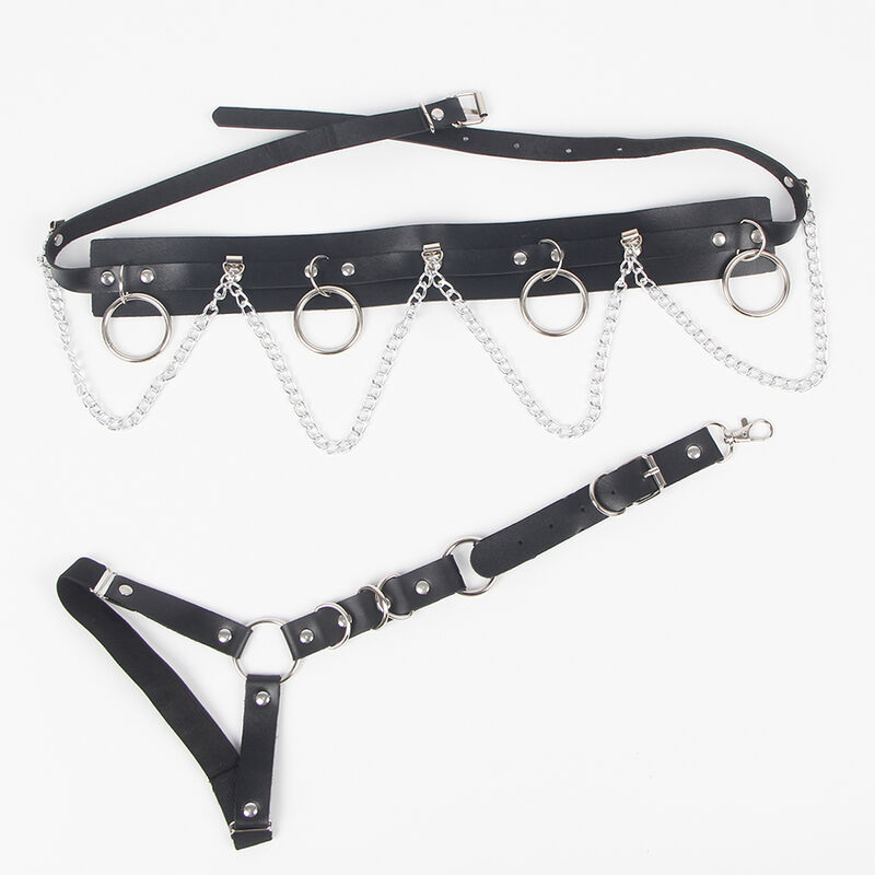 Subblime Fetish-Harness für Gürtel und Westen mit Ringen und Kette · Strap-on & Harness (Bild 8)