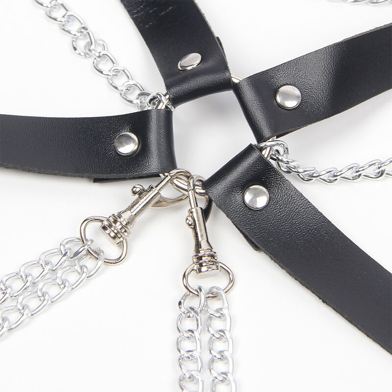 Subblime Fetish-Harness BH mit Detail One Size-Metal Kette · Strap-on & Harness (Bild 5)