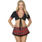 Subblime-Sexy Schulkostüm mit gebogenem Rock und Top · Sexy Damen-Dessous