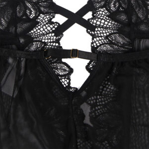 Subblime-Teddy Halser Hals Zurück Nackte Spitze Schwarz · Sexy Damen-Dessous (Bild 9)