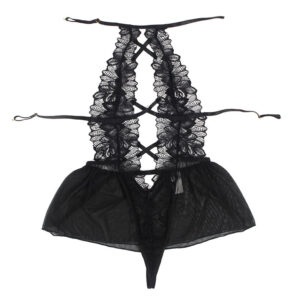 Subblime-Teddy Halser Hals Zurück Nackte Spitze Schwarz · Sexy Damen-Dessous (Bild 8)