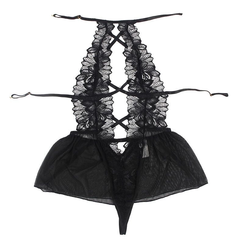 Subblime-Teddy Halser Hals Zurück Nackte Spitze Schwarz · Sexy Damen-Dessous (Bild 8)