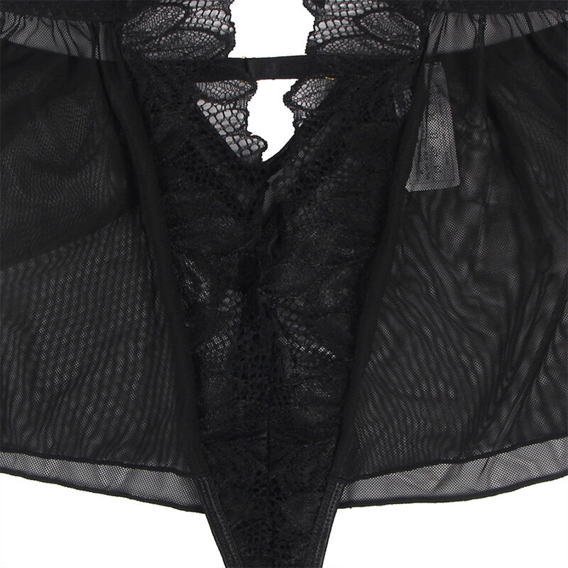 Subblime-Teddy Halser Hals Zurück Nackte Spitze Schwarz · Sexy Damen-Dessous (Bild 7)