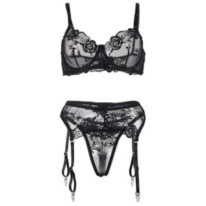 Subblime-Set 3 Stk. BH, Tanga und Strumpfband mit Druck · Spicy Dessous & Bodystockings (Bild 7)
