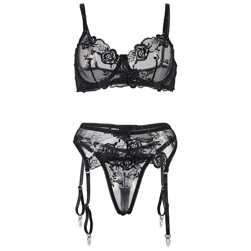 Subblime-Set 3 Stk. BH, Tanga und Strumpfband mit Druck · Spicy Dessous & Bodystockings (Bild 7)