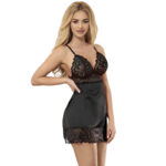Subblime-Babydoll mit Blumendruck auf der Schwarz Brust · Sexy Damen-Dessous