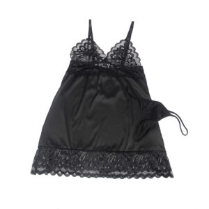 Subblime-Babydoll mit Blumendruck auf der Schwarz Brust · Sexy Damen-Dessous (Bild 4)