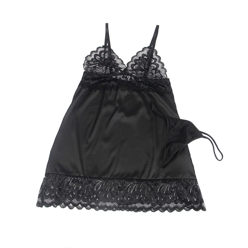 Subblime-Babydoll mit Blumendruck auf der Schwarz Brust · Sexy Damen-Dessous (Bild 4)