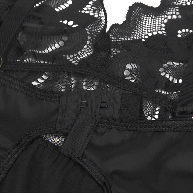 Subblime-Babydoll mit Blumendruck auf der Schwarz Brust · Sexy Damen-Dessous (Bild 8)