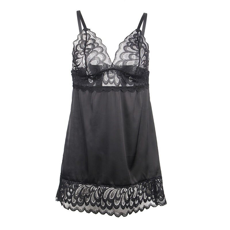 Subblime-Babydoll mit Blumendruck auf der Schwarz Brust · Sexy Damen-Dessous (Bild 5)
