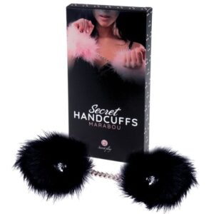 Secretplay 100% Fetish-Black Wives Handschellen mit Federn Schwarz-Metall