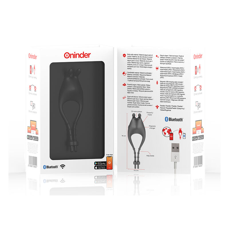 Oninder-Vibrator Ring-Pampe Einstellbar Wiederaufladbar mit Stimulator · Sextoys (Bild 6)