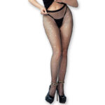 Chilirose Accesories-CR-4654 Strümpfe Netzwerk mit Strass Schwarz S/M · Sexy Damen-Dessous
