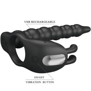 For Him-Blackney Penisring mit Vibrator Schwarz-Silikon, 7 · Sextoys (Bild 6)