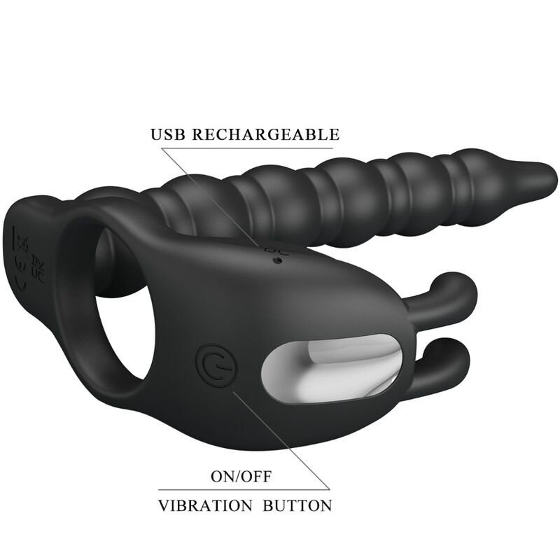 For Him-Blackney Penisring mit Vibrator Schwarz-Silikon, 7 · Sextoys (Bild 6)