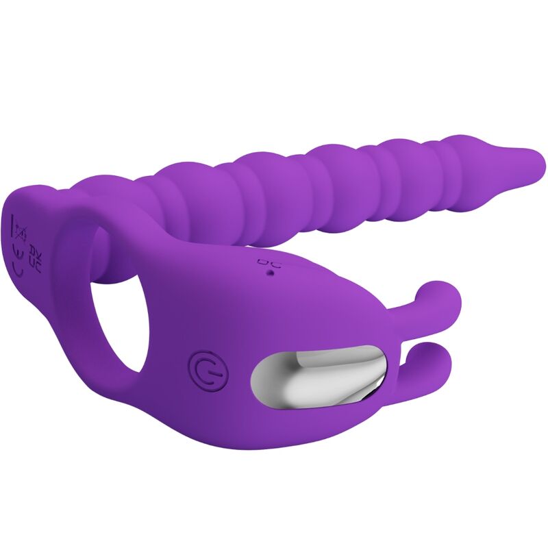 For Him-Blackney Penisring mit Vibrationsstopfen Flieder-Silikon, 7 · Sextoys (Bild 3)