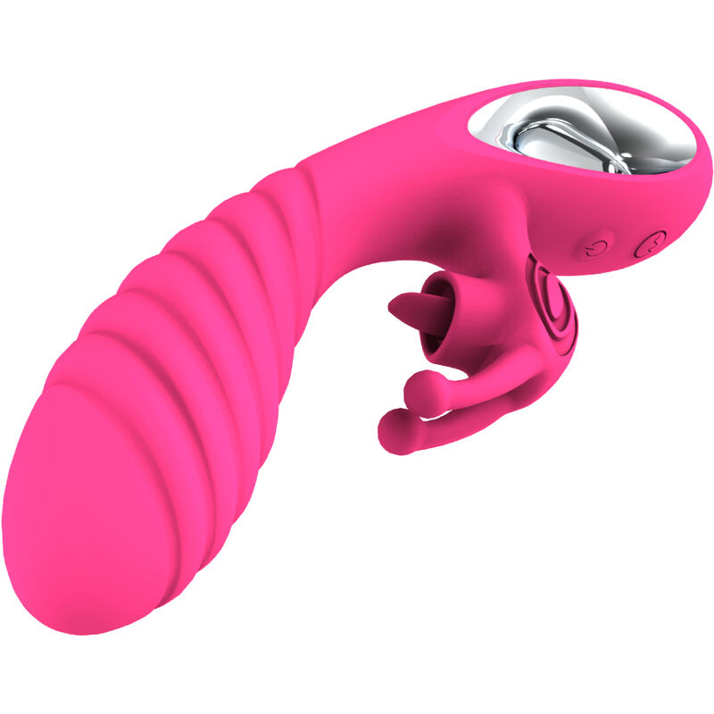 Armony-Vicky Rabbit Vibrator mit Ring Fuchsia und Zunge-Silikon, 12 · Vibratoren (Bild 4)