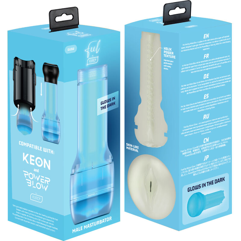 Kiiroo-Feelglow Stroker, im Dunkeln leuchtend-TPE