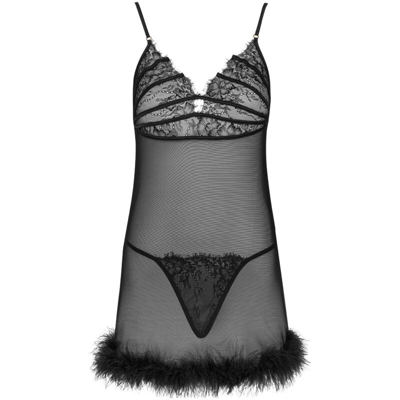 Livco Corsetti Fashion-Zerunam Set Babydoll + Tanga Schwarz · Sexy Damen-Dessous (Bild 3)