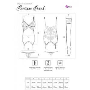 Livco Corsetti Fashion-Persine Peach Korsett, Tanga, Strümpfe · Spicy Dessous & Bodystockings (Bild 4)