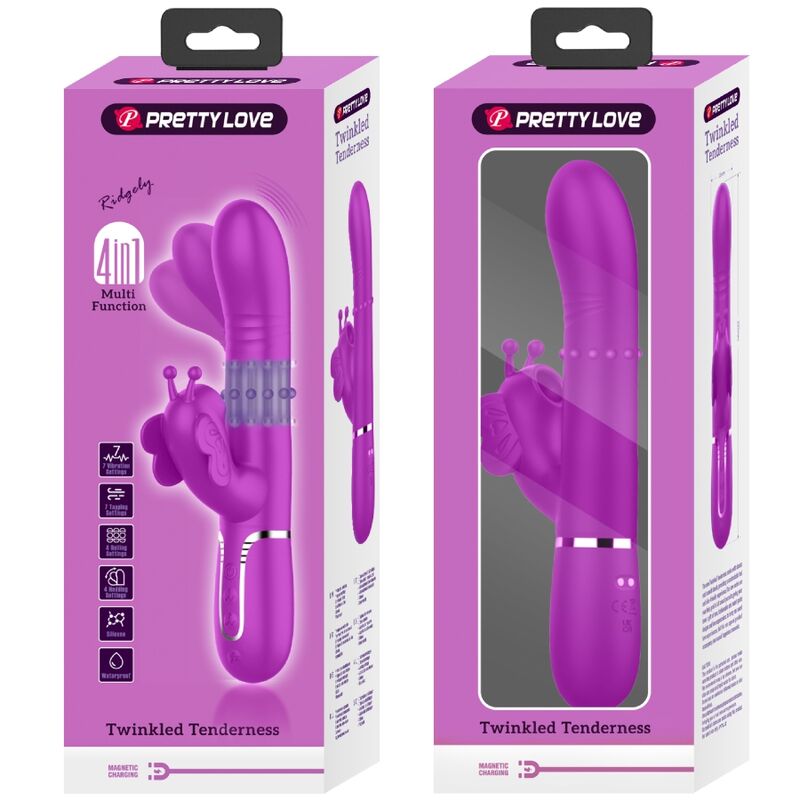 Pretty Love-Vibrator Kaninchen 4 in 1 mit Schiebeperlen · Vibratoren (Bild 3)