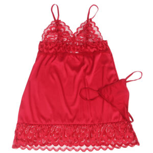 Subblime-Satin Babydoll mit Pizzo Rot · Sexy Damen-Dessous (Bild 5)
