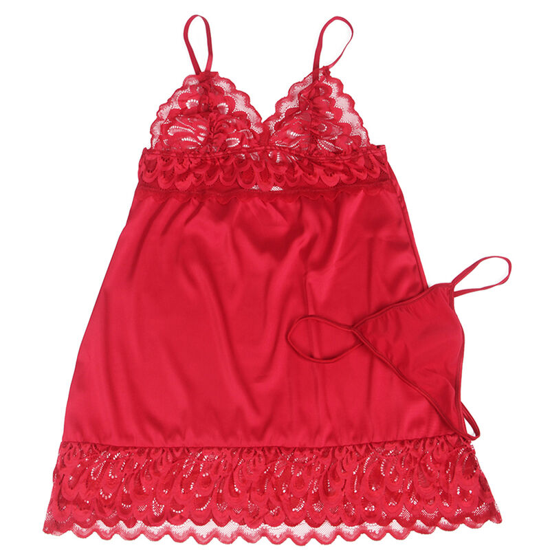 Subblime-Satin Babydoll mit Pizzo Rot · Sexy Damen-Dessous (Bild 5)