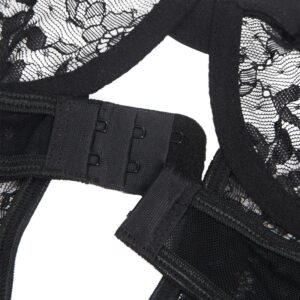 Subblime-Teddy mit Strumpfhalter, Pizzo und Strisse, Schwarz · Sexy Damen-Dessous (Bild 5)