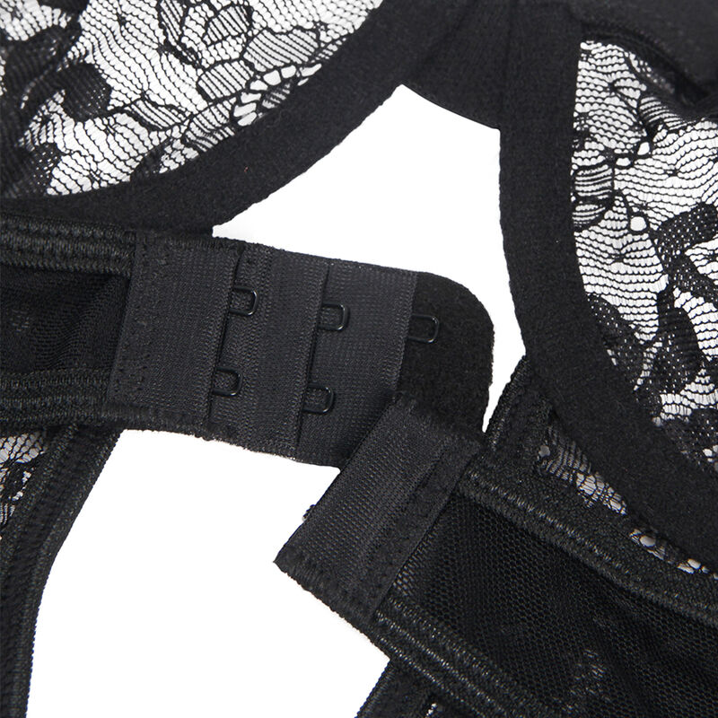Subblime-Teddy mit Strumpfhalter, Pizzo und Strisse, Schwarz · Sexy Damen-Dessous (Bild 5)