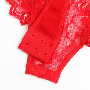 Subblime-Teddy mit Strumpfhalter, Detail Spitze und Rot Hosenträger · Sexy Damen-Dessous (Bild 8)