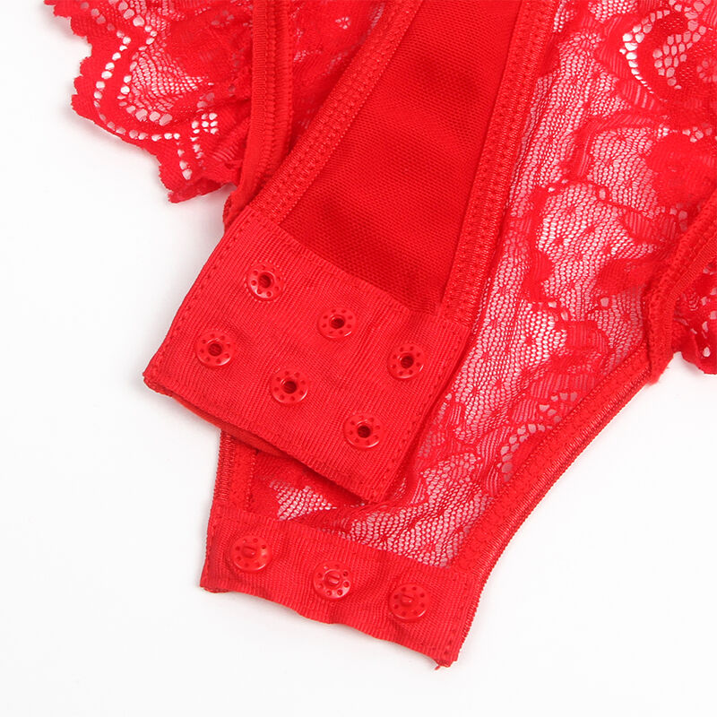 Subblime-Teddy mit Strumpfhalter, Detail Spitze und Rot Hosenträger · Sexy Damen-Dessous (Bild 8)