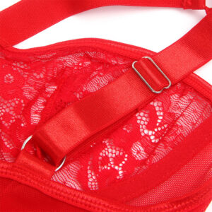 Subblime-Teddy mit Strumpfhalter, Detail Spitze und Rot Hosenträger · Sexy Damen-Dessous (Bild 6)