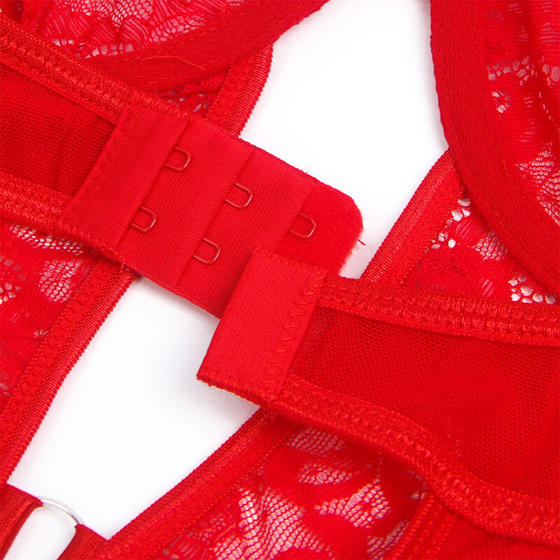 Subblime-Teddy mit Strumpfhalter, Detail Spitze und Rot Hosenträger · Sexy Damen-Dessous (Bild 4)
