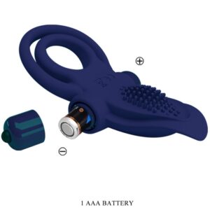 For Him-Bronson Penisring Double Vibration, Blau-Silikon · Sextoys (Bild 9)