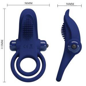 For Him-Bronson Penisring Double Vibration, Blau-Silikon · Sextoys (Bild 8)