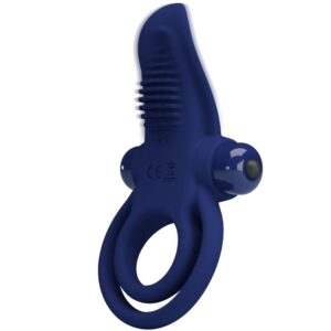 For Him-Bronson Penisring Double Vibration, Blau-Silikon · Sextoys (Bild 5)
