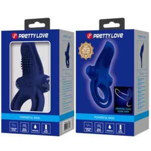 For Him-Bronson Penisring Double Vibration, Blau-Silikon · Sextoys (Bild 4)