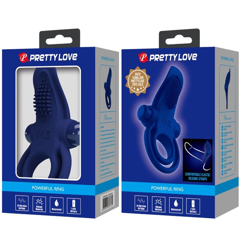 For Him-Bronson Penisring Double Vibration, Blau-Silikon · Sextoys (Bild 4)