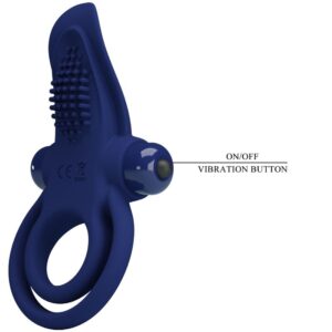 For Him-Bronson Penisring Double Vibration, Blau-Silikon · Sextoys (Bild 2)