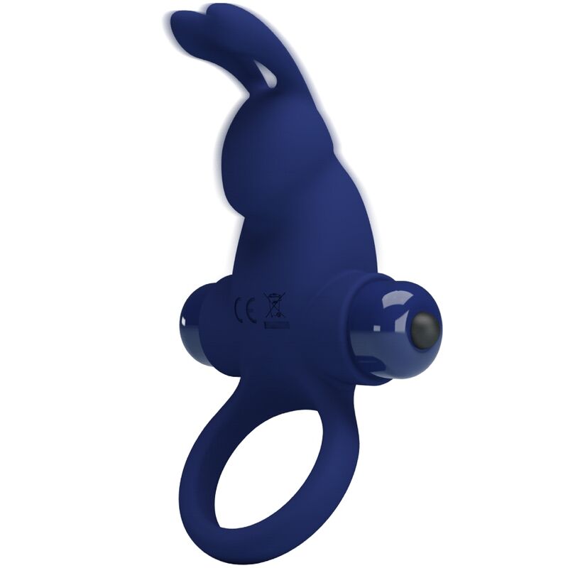 For Him-Rabbit Jiro Ring mit Vibration, Blau-Silikon, 10 Geschwindigkeiten · Sextoys (Bild 9)