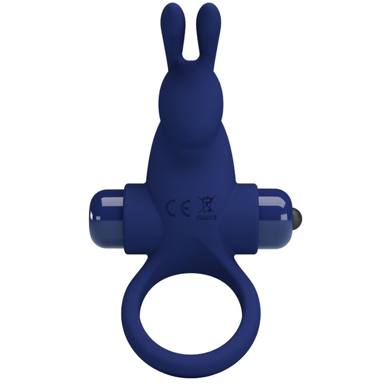 For Him-Rabbit Jiro Ring mit Vibration, Blau-Silikon, 10 Geschwindigkeiten · Sextoys (Bild 5)